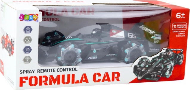 Mașină de curse RC cu efect de fum și iluminare LED negru