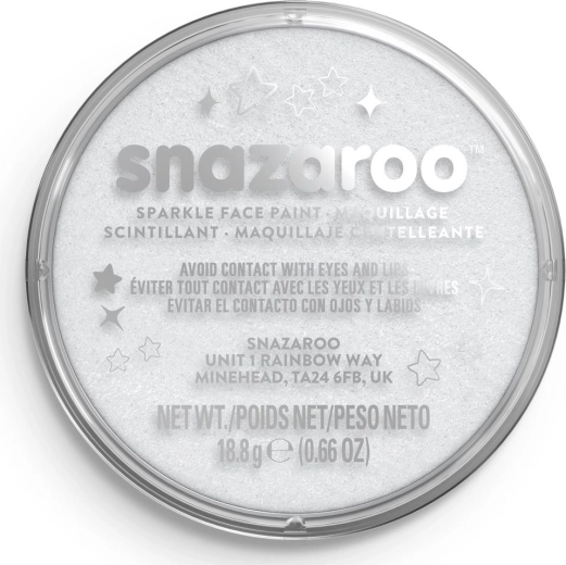 SNAZAROO Vopsea pentru față Alb Sclipitor (Sparkle White) 18 ml