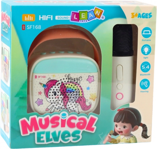 Set karaoke pentru copii cu unicorn și microfon Bluetooth