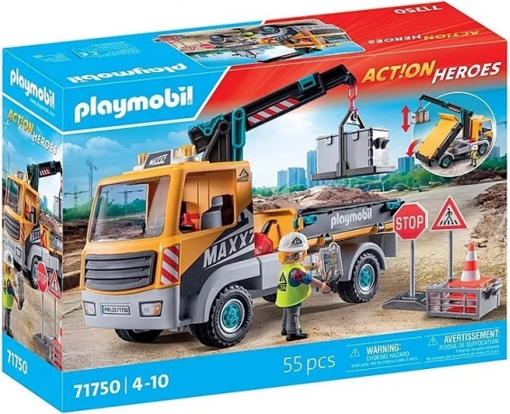 Camion de construcții Playmobil cu macara