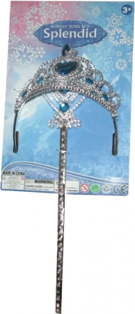 Set fashion de prințesă cu coroană și baghetă magică