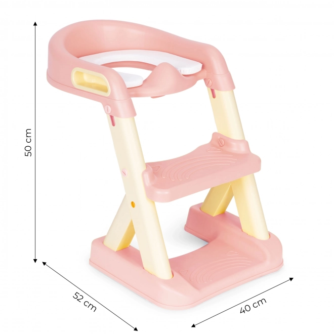 Scaun de toaleta pentru copii cu scarita galben Ecotoys