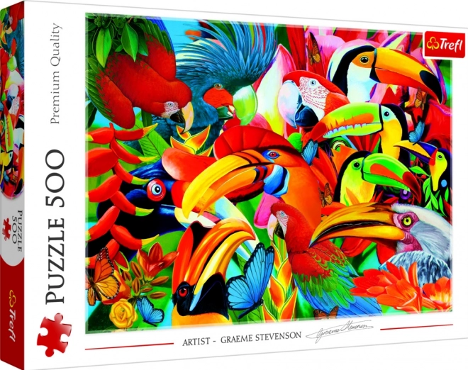 Puzzle Trefl Păsări colorate 500 piese