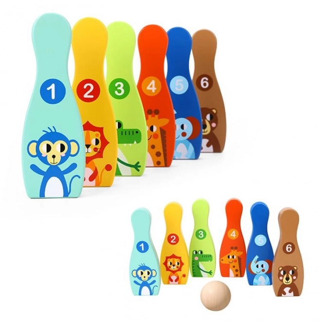 Set de bowling din lemn pentru copii Tooky Toy