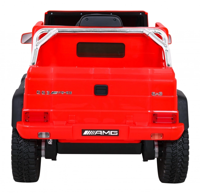 Mercedes G63 AMG Mașina pe baterii Roșie + Telecomandă + 6 roți EVA + Start lent + MP3 LED