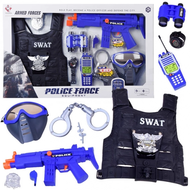 Set de polițist cu vestă și accesorii