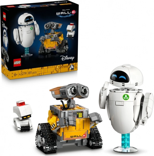 lego disney pixar wall‑e și eve – set de construcție pentru adulți (811 piese)