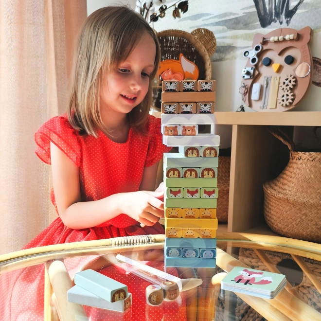 Joc de îndemânare Turnul instabil cu animale Tooky Toy