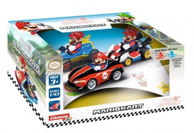 Set de vehicule Mario Kart 3-pak Pull&Speed