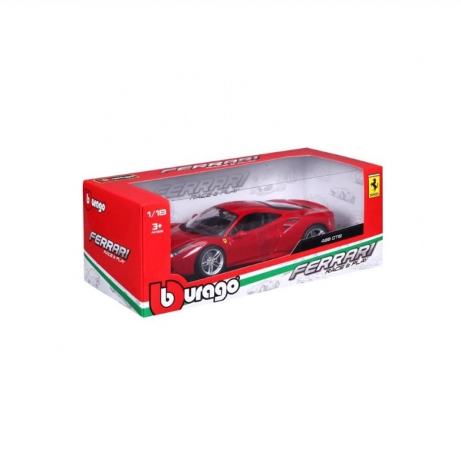 Model de mașină Ferrari 488 GTB roșu la scara 1:18