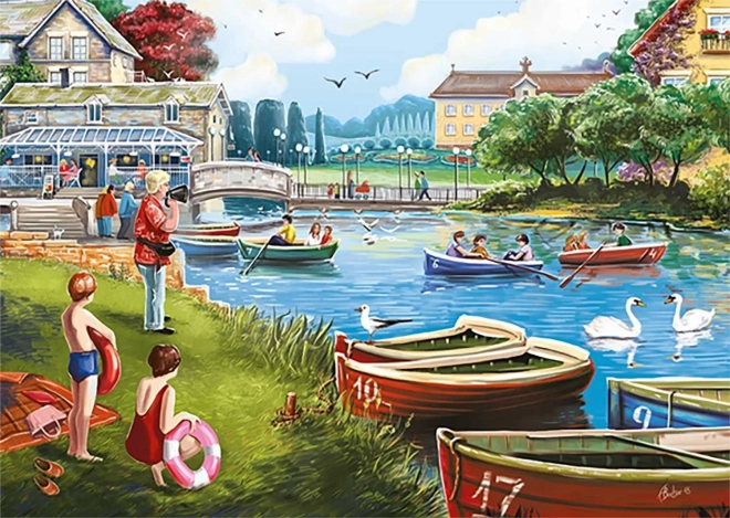 Puzzle falkon bărci pe lac 1000 piese