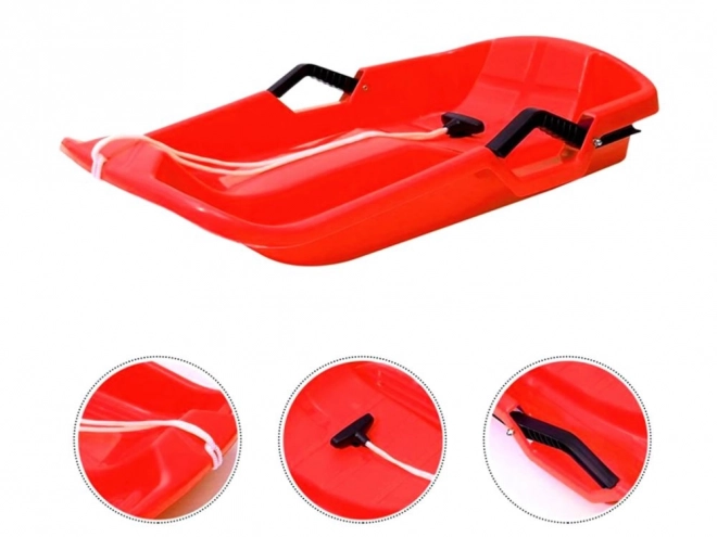 Sănii din plastic cu spătar și frâne