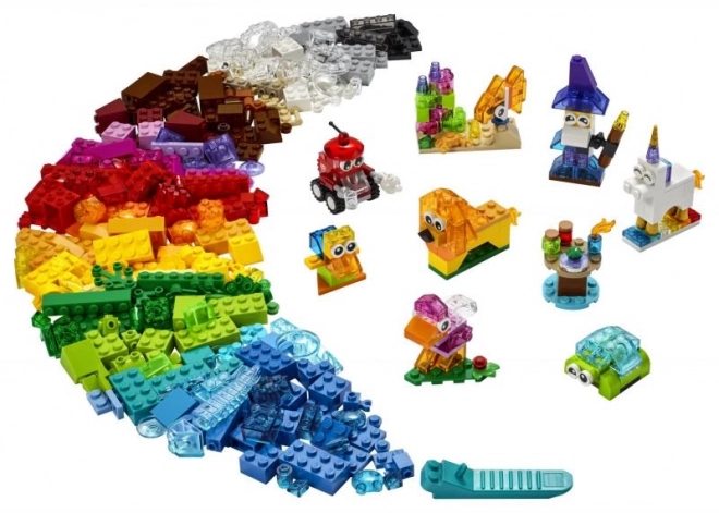 Lego Classic set creativ cu cărămizi transparente