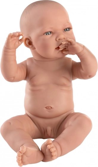 Llorens 84301 NEW BORN BĂIEȚEL - păpușă realistă bebeluș cu corp din vinil integral - 43 cm