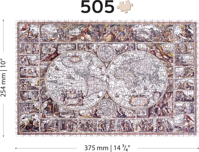 Puzzle din lemn harta descoperirilor 505 piese