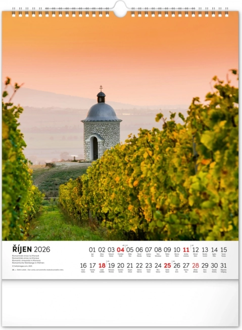 Calendar de perete Plimbări prin peisajele Moraviei 2026