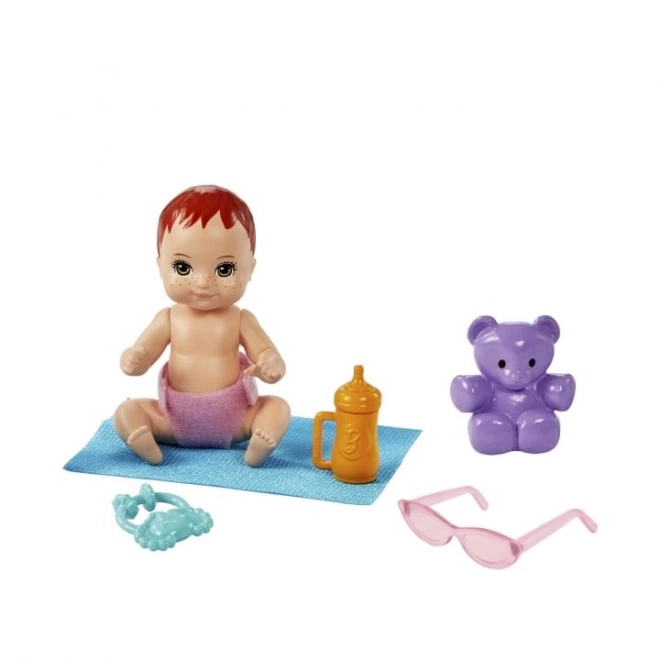 Păpușa Barbie Dădacă Skipper Cărucior + set pentru bebeluș