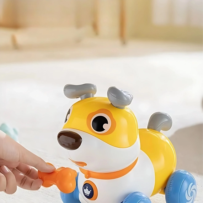 Căţeluş interactiv WOOPIE 2în1 buton lătrător 360° pentru copii 6m+