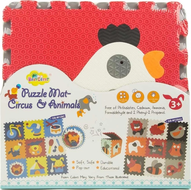 Puzzle din spumă Animale gri-roșu