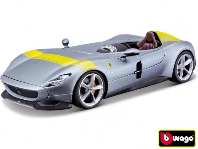 Ferrari Monza SP1 model metalic argintiu albastru 1:24