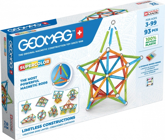 Construcții magnetice Geomag Supercolor 93 piese