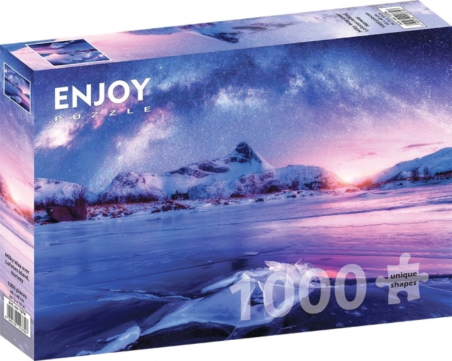 Puzzle Calea Lactee deasupra Insulelor Lofoten, Norvegia 1000 piese