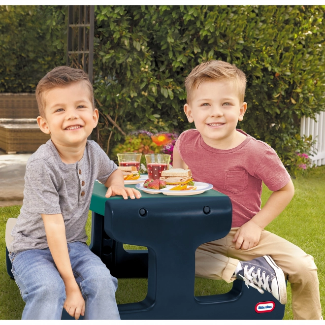 Masa de picnic albastru-verde pentru copii Little Tikes pentru gradina