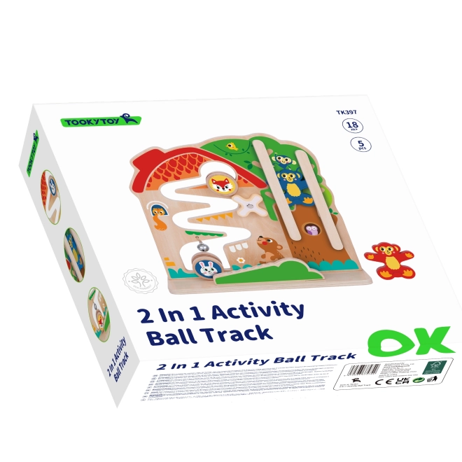Tablă Montessori din lemn cu labirint Tooky Toy