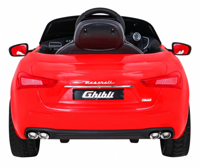 Maserati Ghibli cu baterie pentru copii roșu + telecomandă + pornire lentă + EVA + MP3 USB + LED