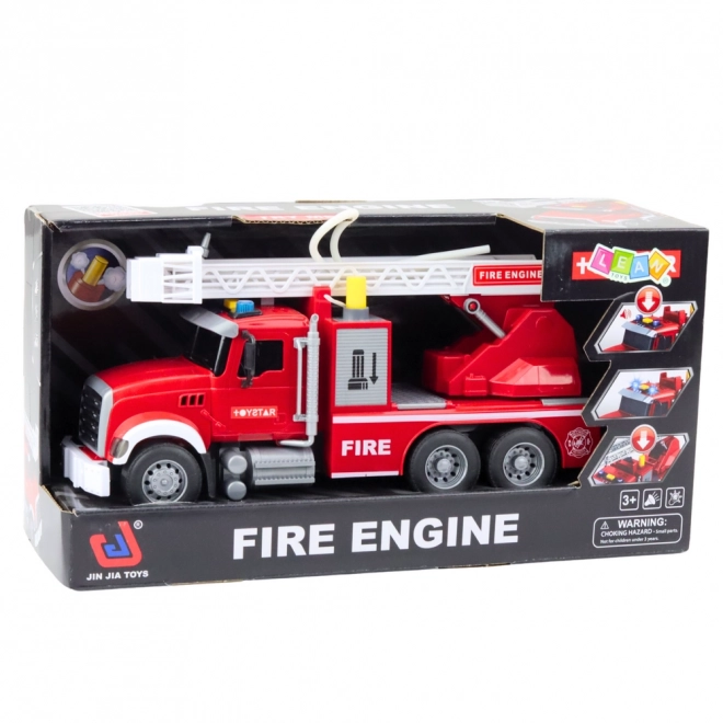Camion de pompieri mare cu scară extensibilă și funcție de stropire