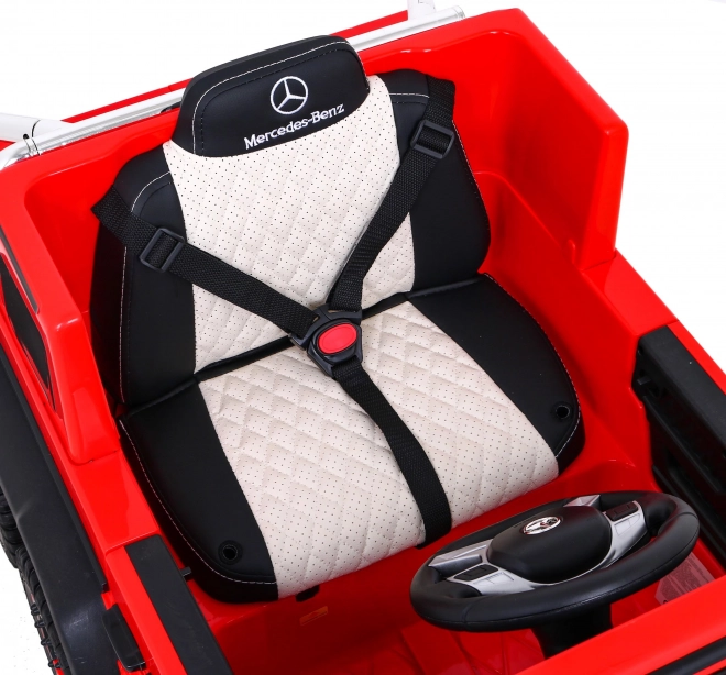 Mercedes G63 AMG Mașina pe baterii Roșie + Telecomandă + 6 roți EVA + Start lent + MP3 LED