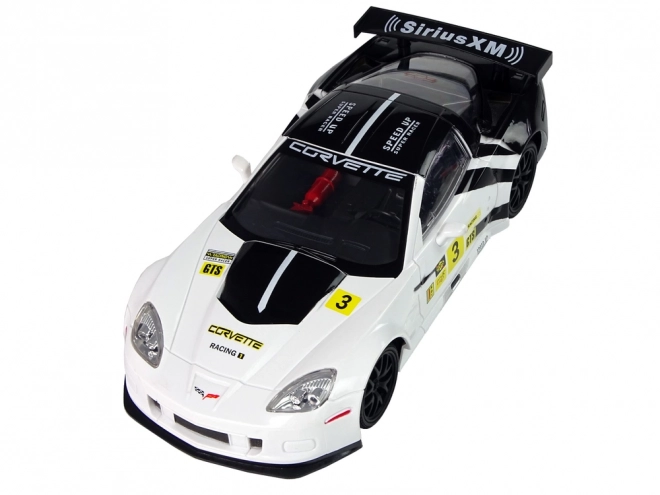 Mașină sport telecomandată Corvette C6.R albă 1:18