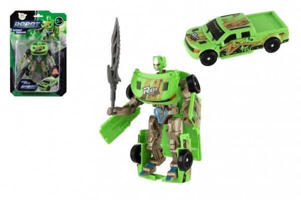 Transformator robot verde plastic 14cm