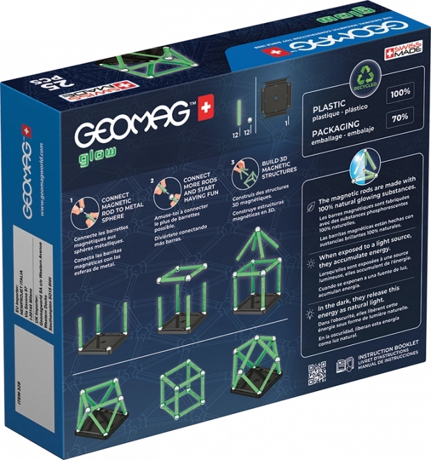 magnetice sclipitoare Geomag Glow 25 piese