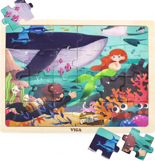 Puzzle din lemn VIGA – Secretul mării, 24 piese