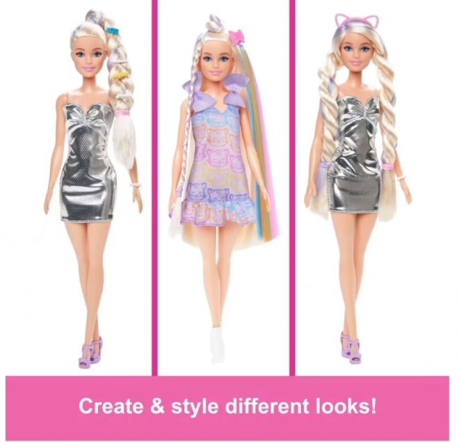 Păpușă Barbie coafuri distractive
