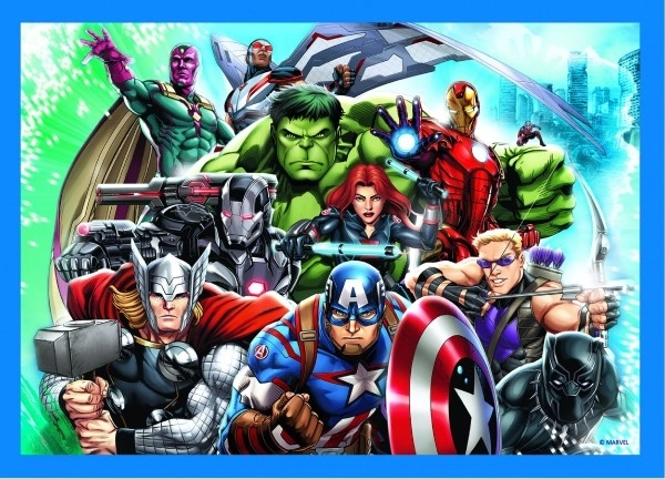 Curajoșii Avengers Puzzle 4 în 1 de la Trefl