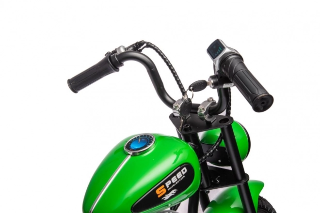 Motocicletă verde pe baterie 36V