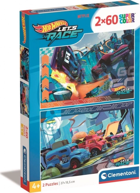 Puzzle SuperColor Hot Wheels 2x60 piese