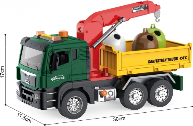 Woopie Camion pentru deșeuri cu macara pentru sortarea deșeurilor - scară 1:10