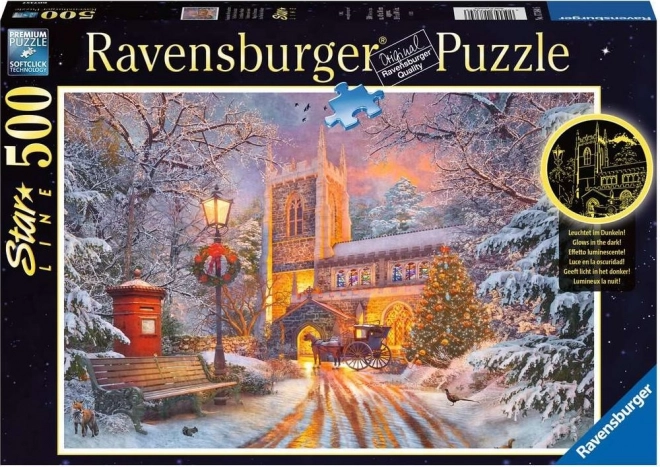Puzzle Ravensburger luminoase scena de Crăciun 500 piese