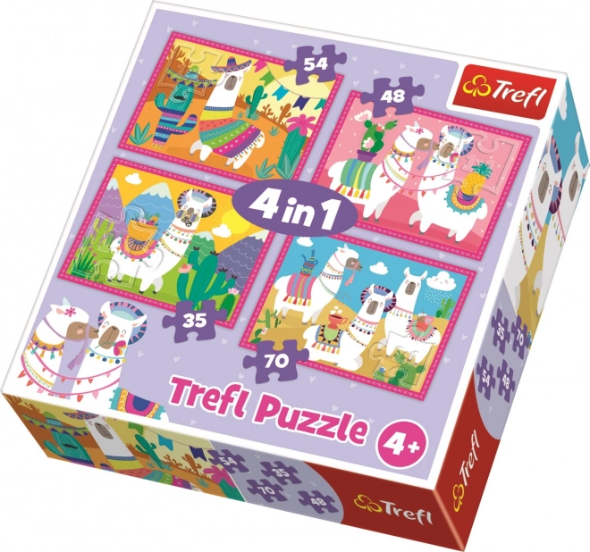 Puzzle TREFL Lamă Veselă 4 în 1