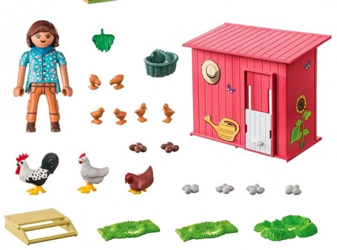 Set colecționabil cochet cu găini și pui PLAYMOBIL