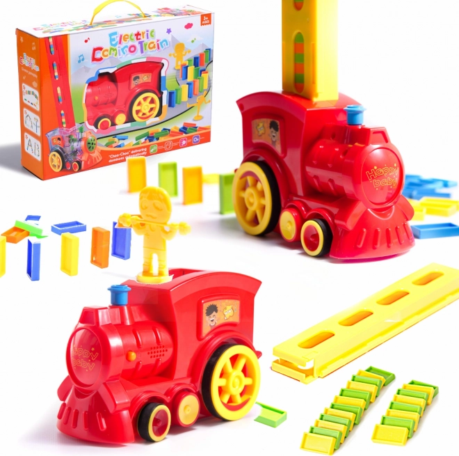 Locomotivă tren domino de jucărie pentru copii – Roșu