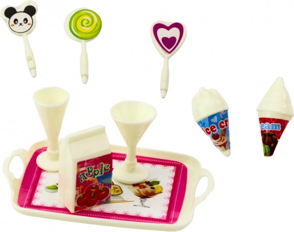 Set Mini păpușă Accesorii dulci Rochie albastră