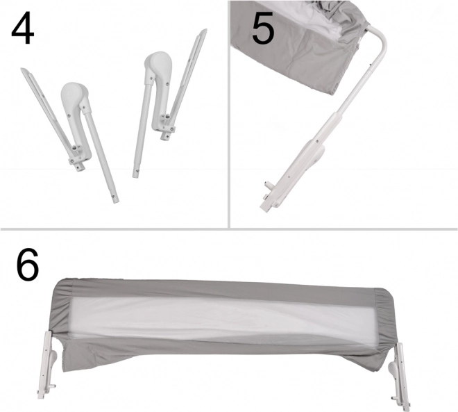 Barieră de protecție pentru pat, pliabilă, 200 cm, gri