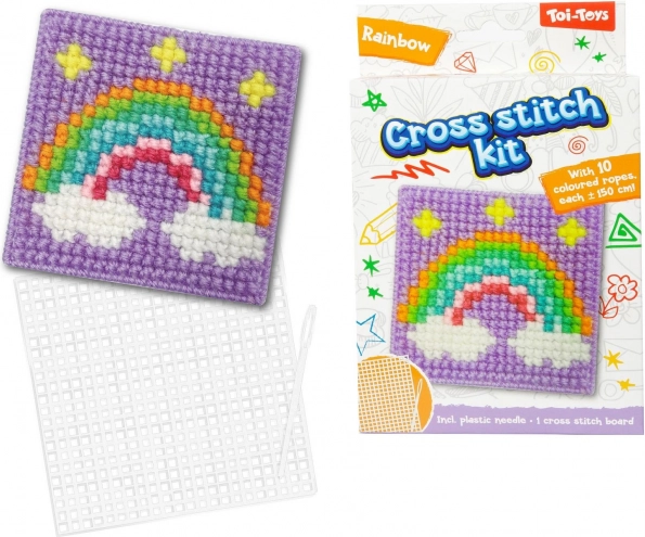 Set de broderie cu puncte în cruce, mix de tipuri în cutie