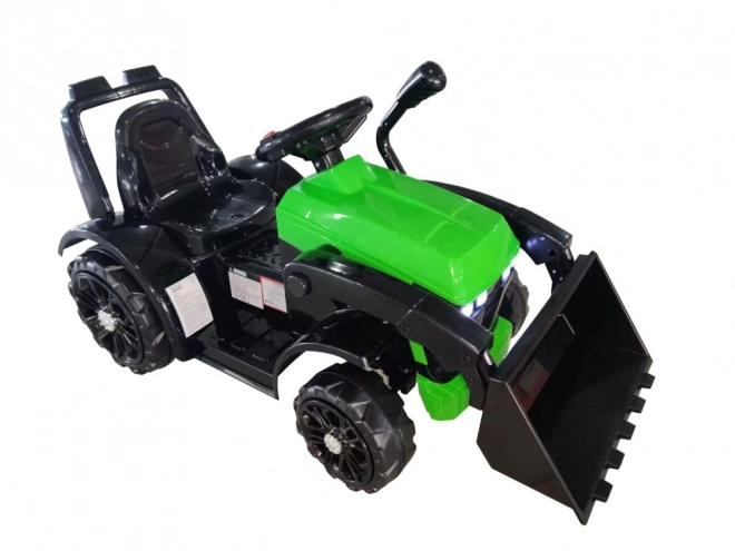 Tractor electric verde cu claxon și lopețică