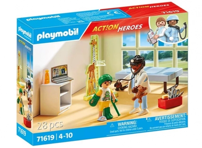 Set figurine acțiune eroi pediatru cu ursuleț de pluș