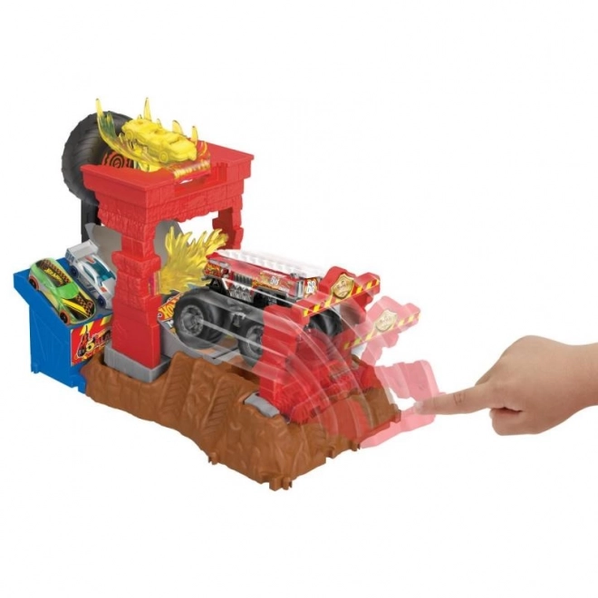 Set de joc provocarea cursei Hot Wheels Monster Trucks Arena – HW Rechinul Tigru